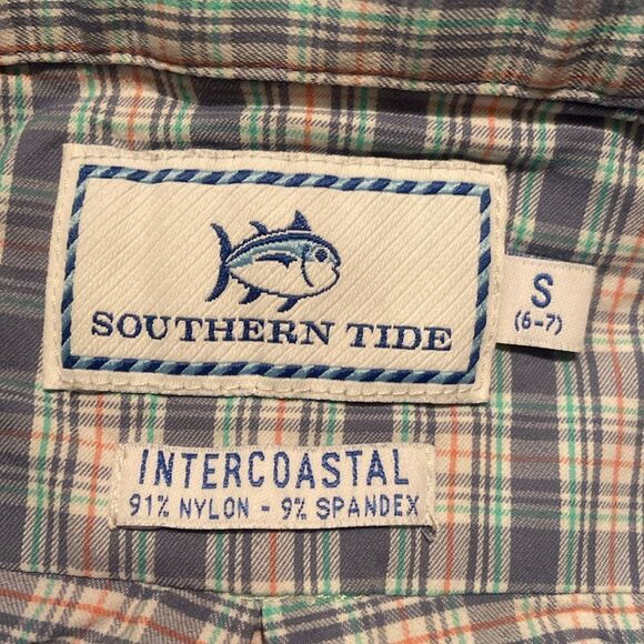 Southern Tide Boys Plaid Button-Up Shirt Small 6-7 - Picture 6 of 8
